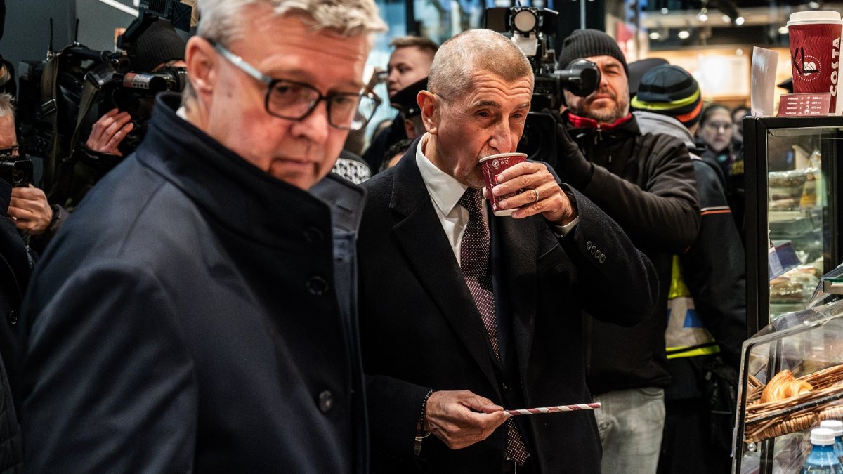 Andrej Babiš s Karlem Havlíčkem na Národní třídě během oslav 17. listopadu