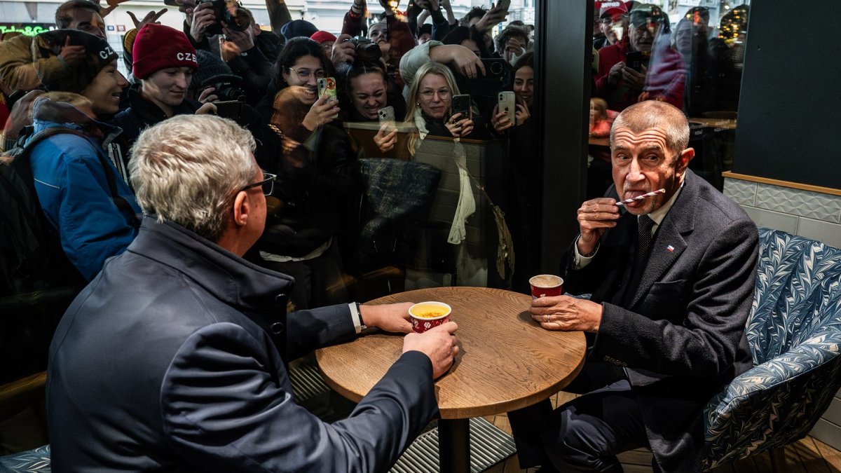 Andrej Babiš s Karlem Havlíčkem na Národní třídě během oslav 17. listopadu