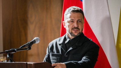 Volodymyr Zelenskyj na tiskové konferenci