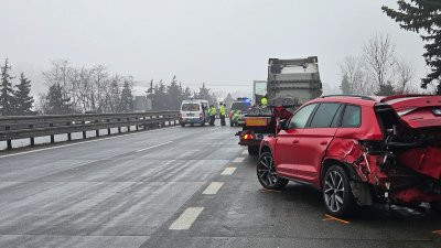 Na D1 u Brna se stala hromadná nehoda. (23.1.2026)