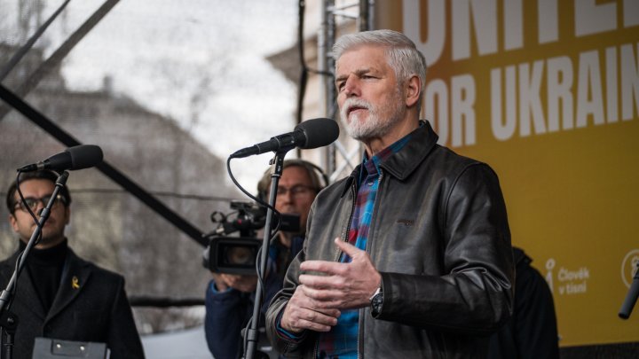 Na Staroměstském náměstí se koná demonstrace na podporu Ukrajiny. (21.2.2026)